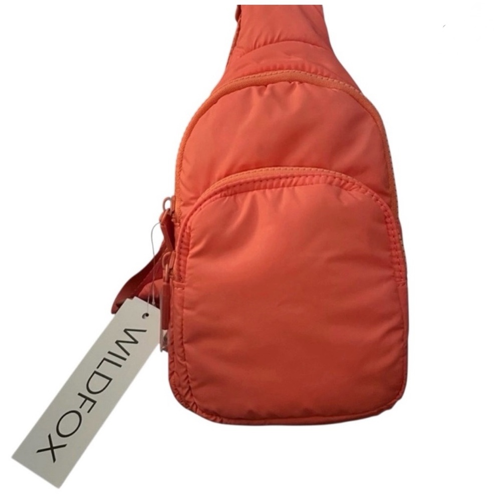 Wildfox pink peach parachute nylon crossbody sling bag,nwt